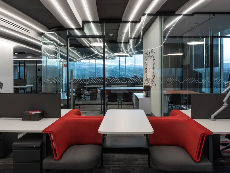 Mamparas divisorias de oficinas proyecto Nissan en CDMX